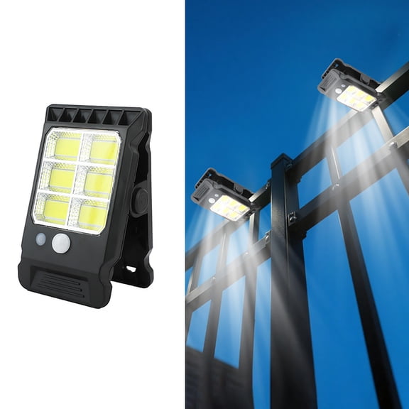 Solar Fence Light with Motion Sensor | Outdoor Security Lighting for Yard Gate and Patio | Waterproof Wall Mounted Lamp for Garage, Deck, and Pathway | 3 Brightness Modes