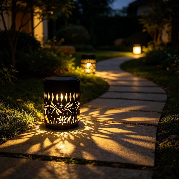 Solar Fence Light Outdoor Step Lamp, Metal Solar Powered Waterproof Garden Light, Decorative Pathway Fence Post Lighting for Yard Patio Deck Outdoor Home Safety Use
