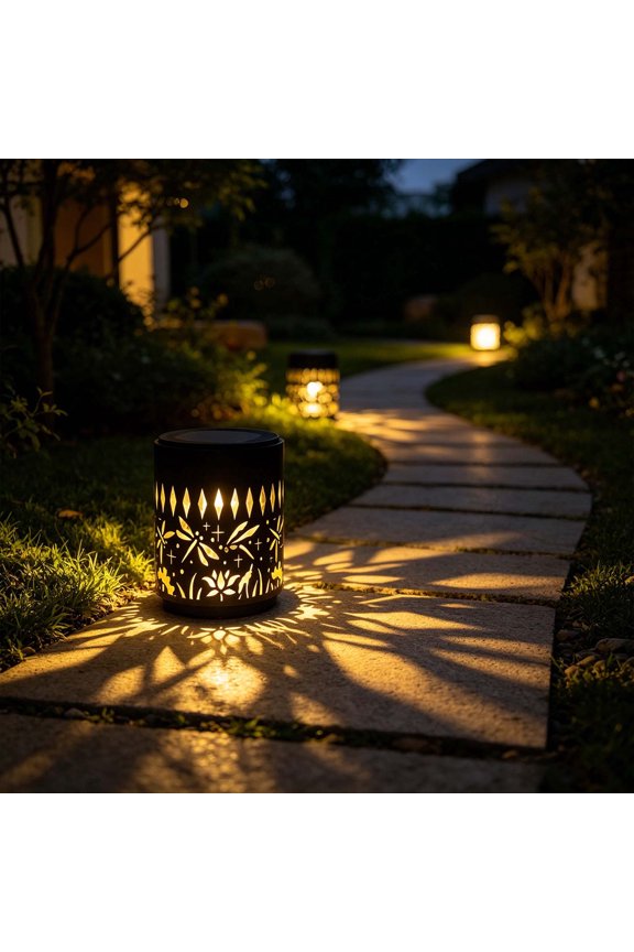 Solar Fence Light Outdoor Step Lamp, Metal Solar Powered Waterproof Garden Light, Decorative Pathway Fence Post Lighting for Yard Patio Deck Outdoor Home Safety Use
