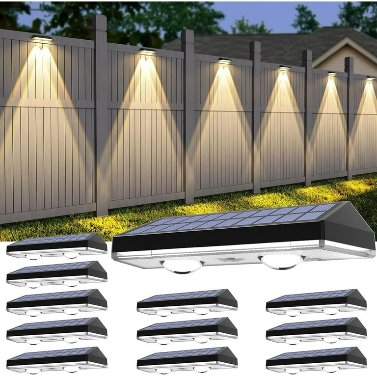 Solar Fence Lights 12 Pack RGB 7 Colors Bright Lens LED Dusk to Dawn Deck Light Fence Solar Lights Outdoor Waterproof Solar Outdoor Lights for Backyard Railing Wall Step Patio Pool Walmart