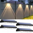 thumbnail image 1 of Solar Fence Lights - 2PK Outdoor Warm White/Daylight White/Cold White 3 Mode Deck Lights for Outside, Fences, Stair Railings, Pools and Walls, 1 of 7