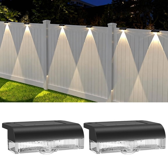 Solar Fence Lights Outdoor , Solar Step LED Lights Waterproof for Outdoor Stairs, Fence, Yard, Patio, Pool and Pathway(Warm White)
