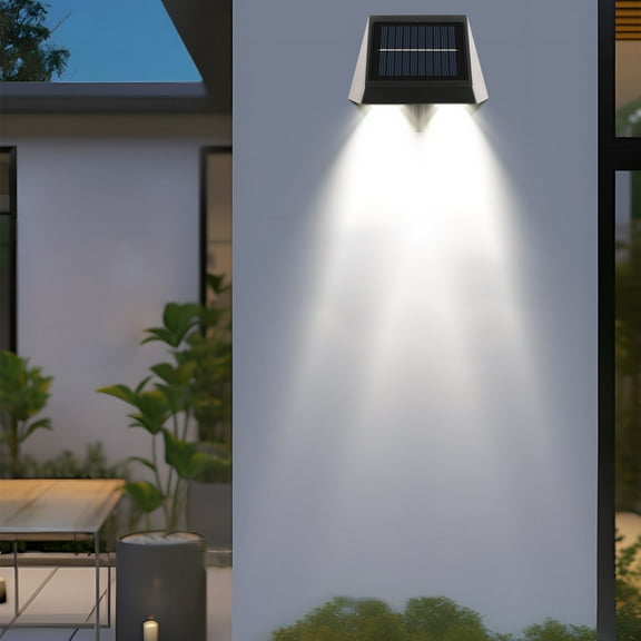 Solar Fence Lights Outdoor Waterproof High Brightness LED for Outside Patio Step Backyard Railing Pool Spot Lens Deck Lights Cool White RGB Solar Powered Wall Lighting Decor