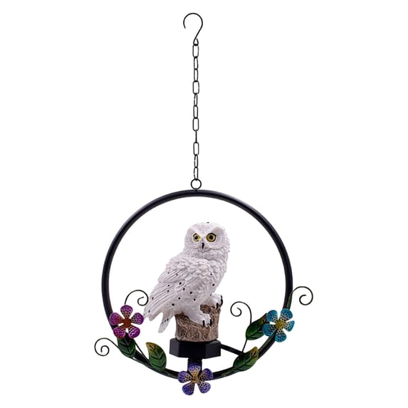 Solar Fence Lights Owl Hanging Solar Lantern Outdoor LED Garden Statue Decorative Night Light Home Decor