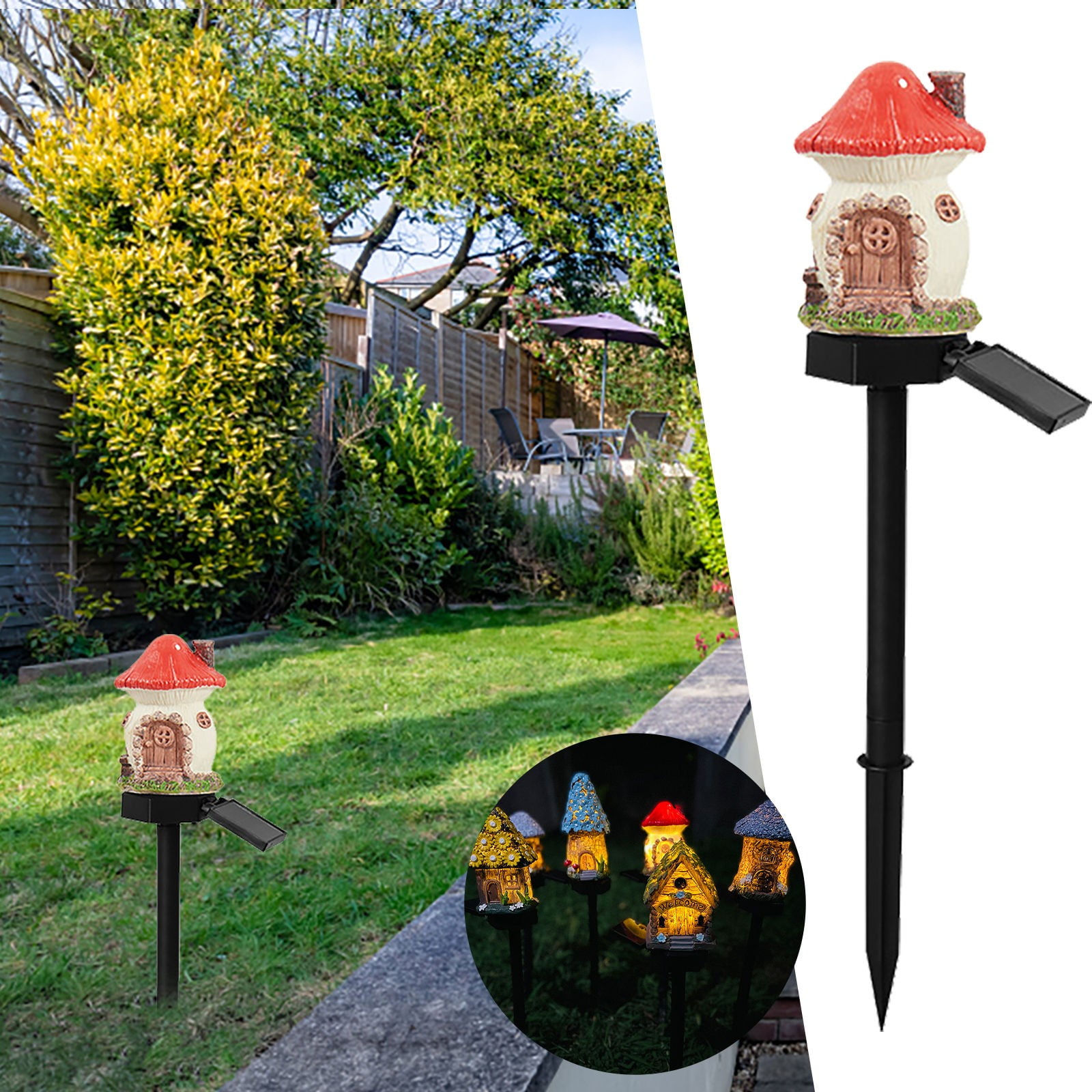 Solar Fence Lights Warm Light Dimmer Plug in Solar Powered Small Lights