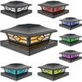 Solar Fence Post Cap Light Outdoor Waterproof RGB Color Changing Modes