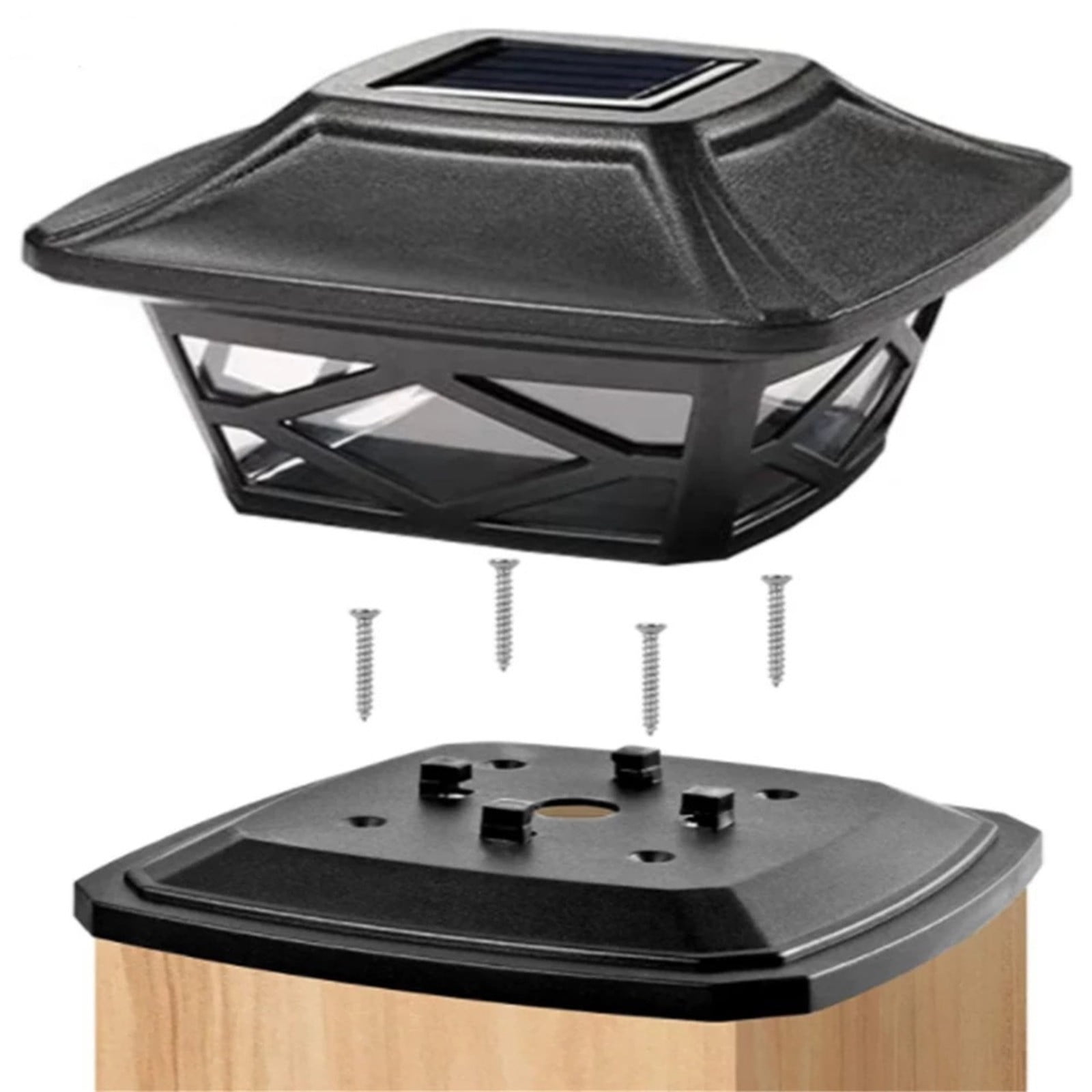 Solar Fence Post Lights,Solar Post Cap Lights 2 Color Modes 10 LEDs