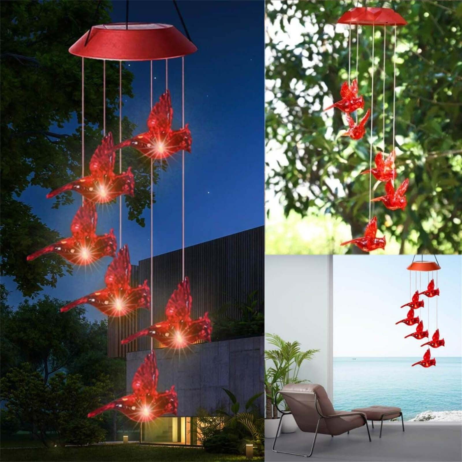 Solar Fence Wind Chime Spinner Light,LED Hanging Outdoor Garden Decorative Light Home Decor Collection