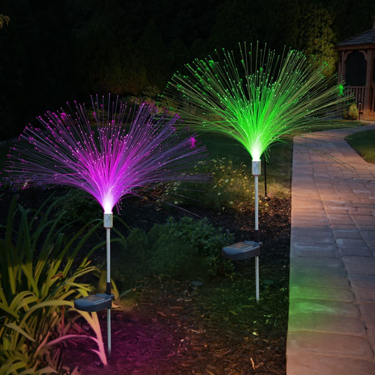 Solar Fiber Optic Lights Outdoor Waterproof Solid color / 7Color