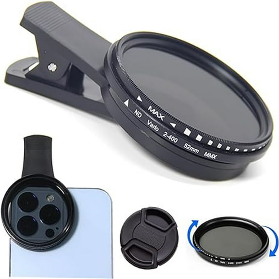 Solar Filter for Smartphone Camera, Clip-On Lens with Adjustable Light Transmittance, Portable Solar Eclipse Filter for HD Imaging, Scratch-Resistant and Compact Design
