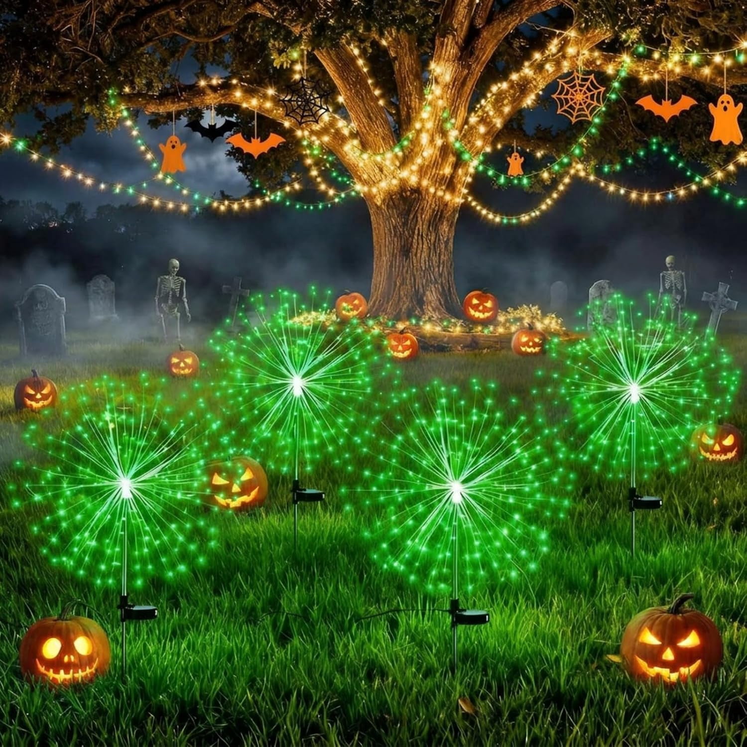 Solar Firework Lights Outdoor, 2 Pack 150LED Starburst Garden Lights ...