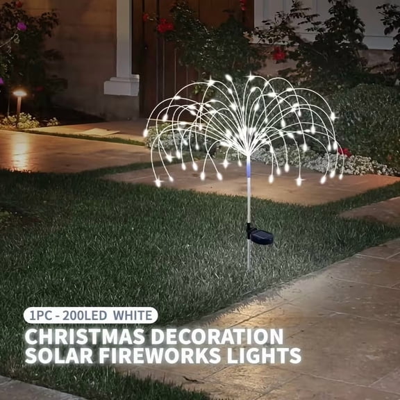 Solar Firework Lights Outdoor, 8 Mode LED Garden Decorations Waterproof, Solar Powered String Lights for Patio Yard Party Wedding