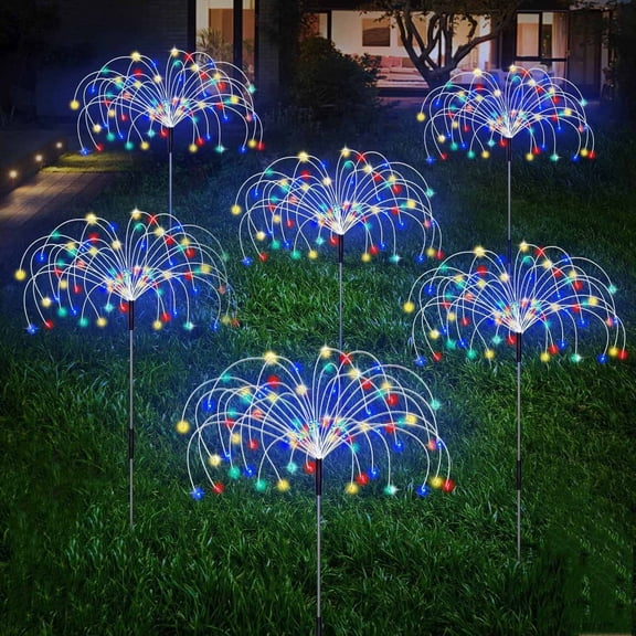 Solar Firework Lights Outdoor Waterproof 90-200 LED Decorative Starburst Stake Landscape Lighting 90 Lamp