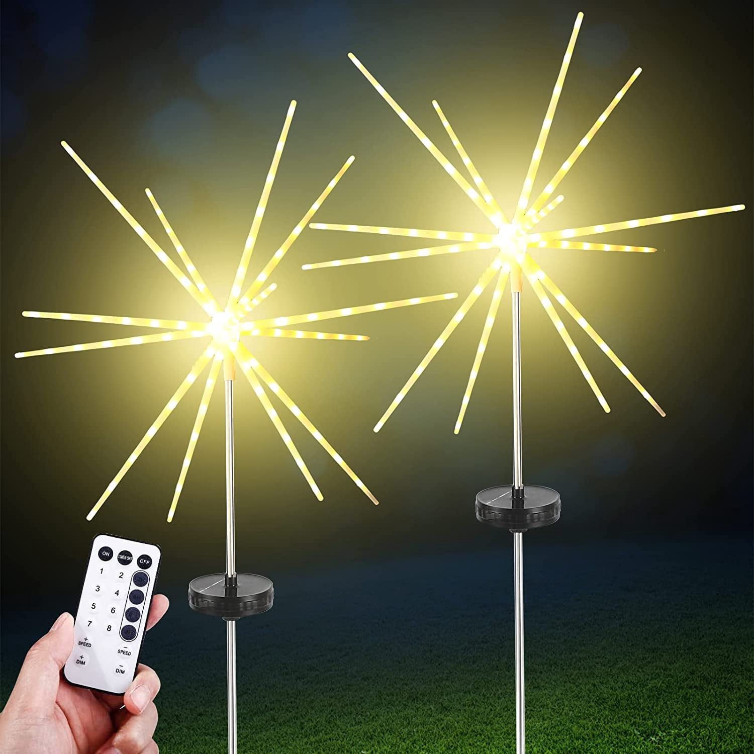 Led Starburst Solar Firework Lights, 112 LED Starburst Fairy String, Waterproof ...
