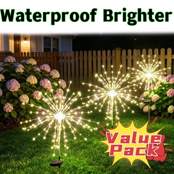 Solar Fireworks Lanterns - Dandelion Lawn Lights, Waterproof Outdoor Garden Solar Stake, Ccwuwei
