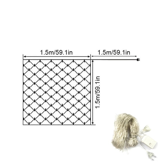 Solar Fishnet Light | Outdoor Solar Net Lights | LED Decorative String Lights | Colorful Warm White | 8 Modes Memory Function | Waterproof IP44 | Plastic Housing | 1 Pack | 110V | 50000H Long