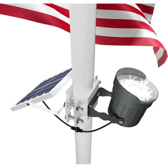 Solar Flag Pole Light 3In1 Design, Brightest Flag Pole Light Solar Powered, 2 Brightness American Flag Coverage Led Solar Lights Outdoor Dusk to Dawn fit 1"-4" Flagpole for House Inground