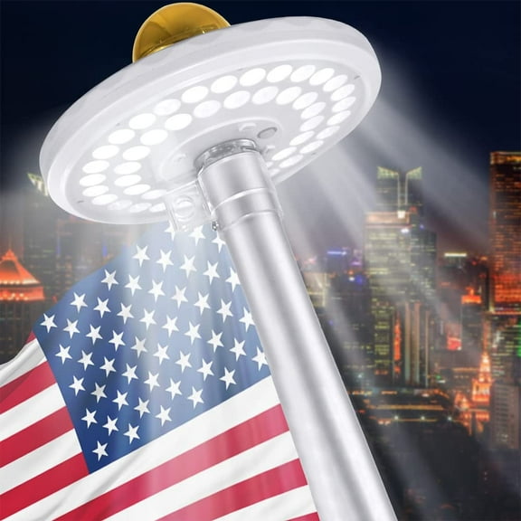 Solar Flag Pole Light, 48 LED Super Bright Flag Pole Light Outdoor Dusk to Dawn, Solar Flag Night Light for Most 15 to 25 Ft Flagpoles, 2 Modes Brightness, Auto On/Off