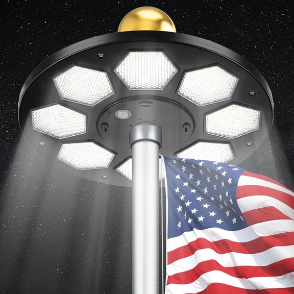 Solar Flagpole LED Light,Black 160 LED Ultra Bright Flag Pole Light for 15-25 Ft Poles,Solar Powered Waterproof Lighting on Outdoor Pole Top,10-15 Hour Dusk to Dawn Auto On/Off