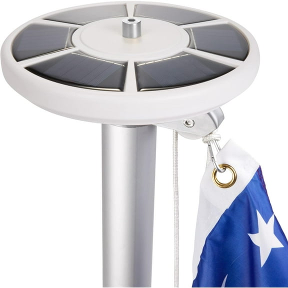 Solar Flagpole Light - Automatic Super Bright Lamp with 26 - Fits Most In-Ground Flagpoles 15 to 25 Ft - Solar Powered, 100% Flag Coverage - White