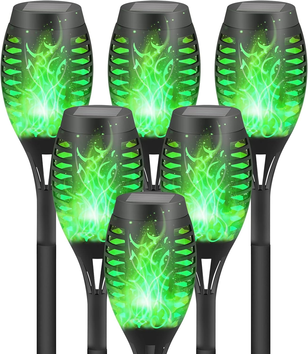 Solar Flame Lights6 Pack, Solar Flickering Garden Lights, Solar Powered Lawn Lights for Garden