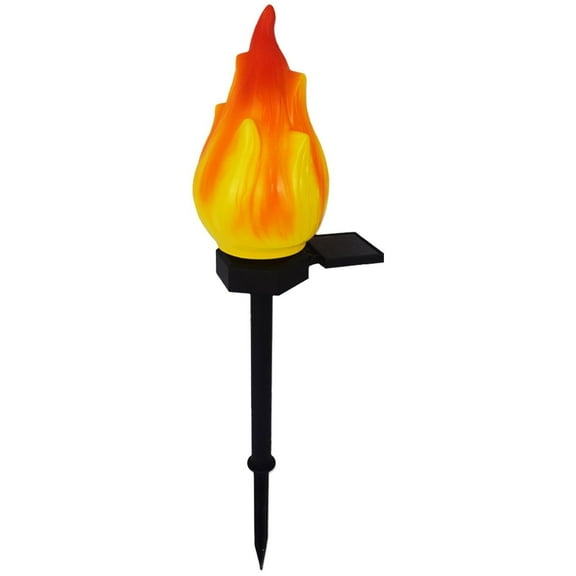 Solar Flame Torch Light, Flickering Fire Effect Outdoor Garden Lantern, Energy Efficient Pathway Lighting for Patios Backyard Parties, Weatherproof