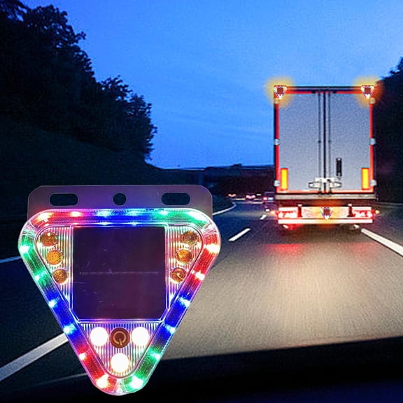 Solar Flashing Warning Light Rear Truck Safety Beacon, High Brightness Anti-Collision Emergency Strobe Lamp, Construction Vehicle Hazard Light Kit​