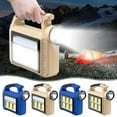 thumbnail image 1 of Solar Flashlight Portable LED COB Work Light Rechargeable Strong Light Outdoor Camping Emergency Lamp with 1200mAh Battery, 1 of 2