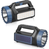 Solar Flashlights, Solar Flashlight for Multi Function 8000 Lumens Led Flashlight with Emergency Strobe Light Emergencies, Led High Lumens, USB C and Large Capacity Battery （2pcs）