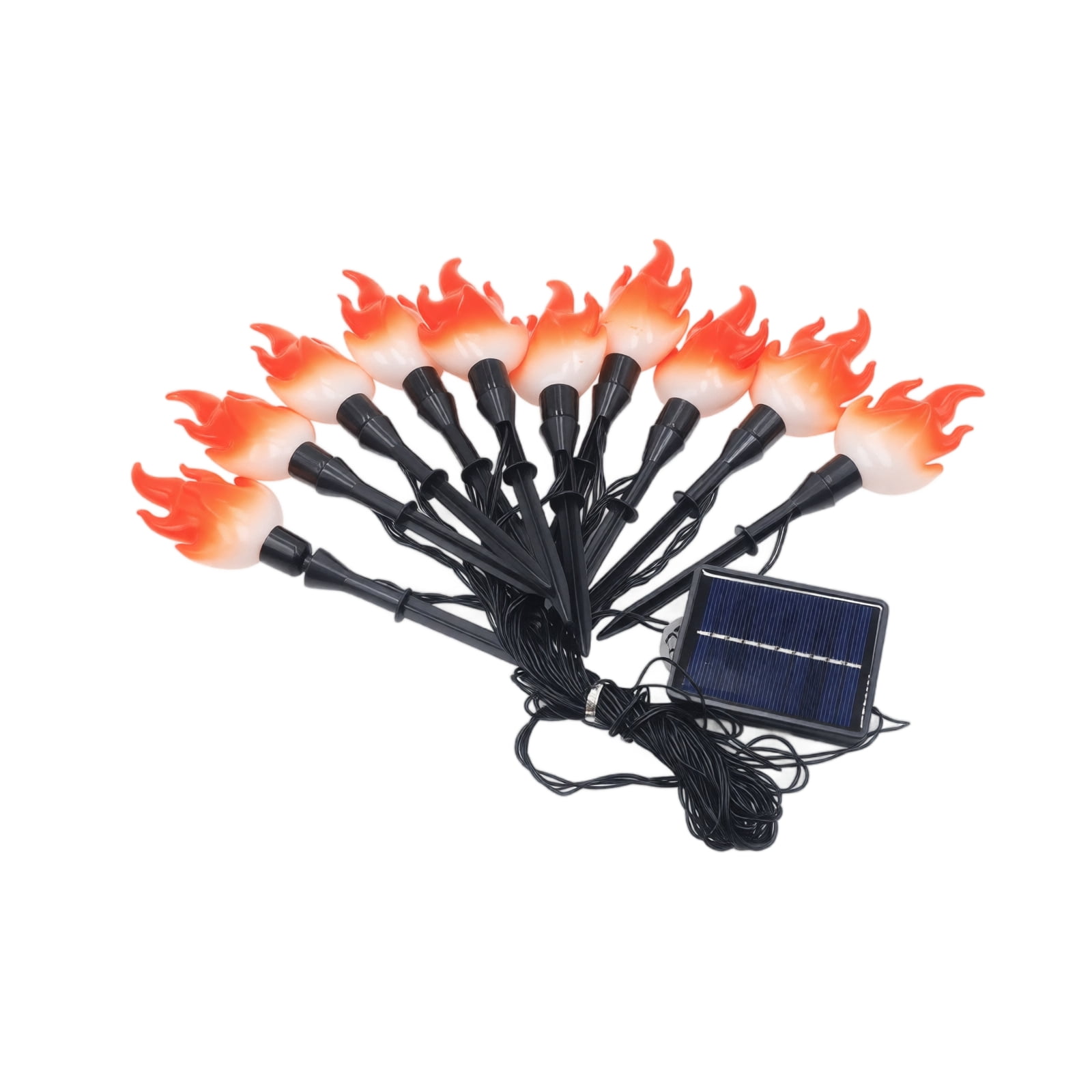 Festive Living 10-Light LED Flicker Flame Oil Lamp String Set – 20ft Black Wire, Indoor/Outdoor Vintage Glow