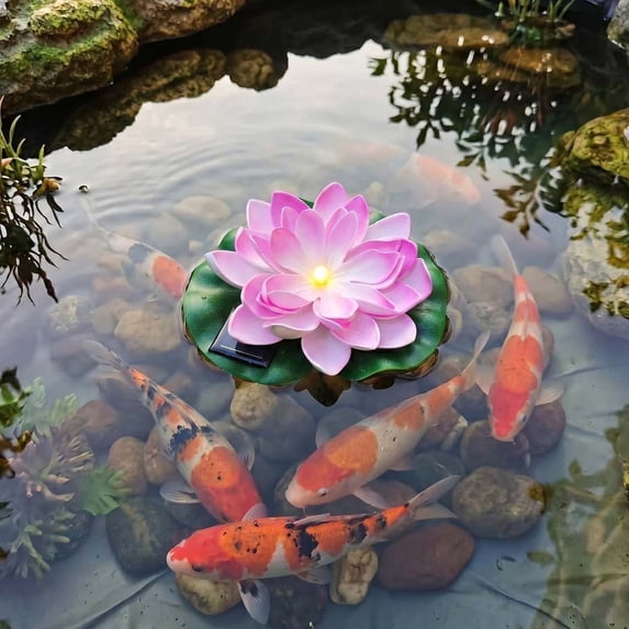 Solar Floating Lotus Light Waterproof Led Pond Lamp For Garden Pool Fountain Outdoor Decor ,B,17Cm