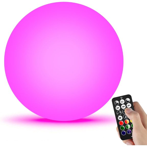 Solar Floating Pool Ball Light, 8-Inch RGB Color Changing LED, USB Rechargeable, IP65 Waterproof, With Ground Stake, For Outdoor Garden And Pool Decor