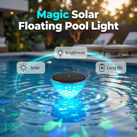 Solar Floating Pool Light with Fish Projection, 2026 New Waterproof Color Changing Fish Projection Pool Light, Pool Lights that Float for Pool, Backyard Decoration