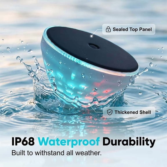 Solar Floating Pool Light With Fish Projection High Efficiency Top Solar Panel With Inductive Switch For 6 To 12 Hours Of Continuous Nighttime Illumination