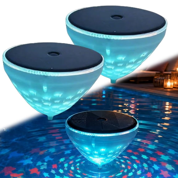 Solar Floating Pool Light with Fish Projection, Solar Pool Lights, Waterproof LED Glowing Decor for Swimming Party, Colorful Lights for Night Floats, Floating Fish Decorations