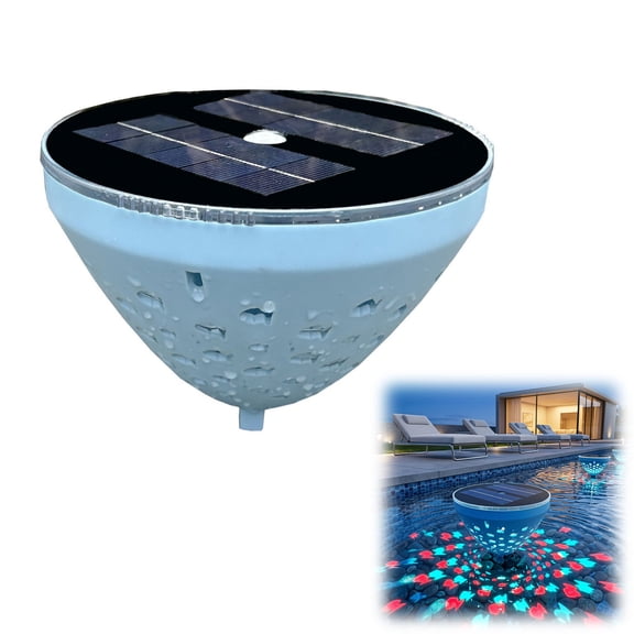 Solar Floating Pool Light with Fish Projection – Rechargeable Submersible LED Decor for Pools, Ponds, Bathtubs, Waterproof & Color Changing