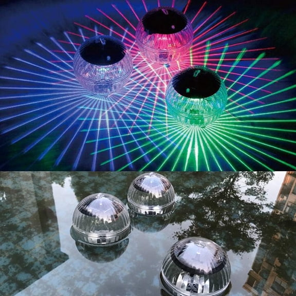 Solar Floating Pool Lights Ball Lamp with 7 Color Changing LED RGB Globe Night Light for Gargen Swimming Pool Tub Party Home Decor