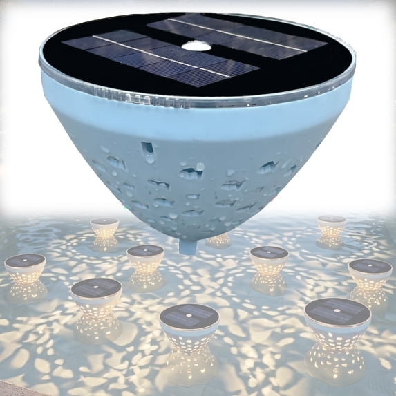 Solar Floating Pool Lights Floating Pool Lights Solar Powered LED Sphere with 5 Modes Hollow Design Waterproof Outdoor Lamp for Ponds Gardens Patios Decor