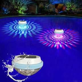 Mivicoo Solar Floating Pool Lights, RGB Color Float Pool Lights, IP68 Waterproof Outdoor LED Pool Lights, LED Underwater Lights for Pond, Pool, Outdoor, Garden, Halloween, Christmas, Party Decoration