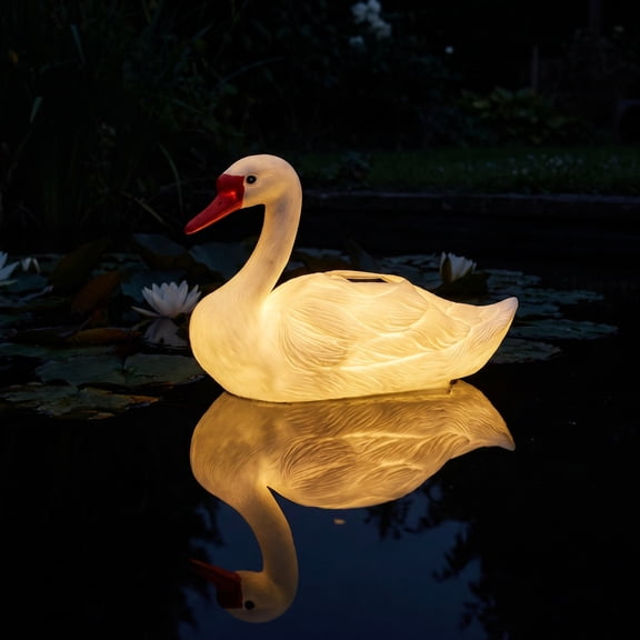 Solar Floating Pool Lights, Swan Shape LED Smart Sensor Pond Lamp | | Intelligent Auto Light Sensor, IP65 Waterproof Design | Warm Glow Ambiance | Decorative Lighting For Garden Patio Pond Bac