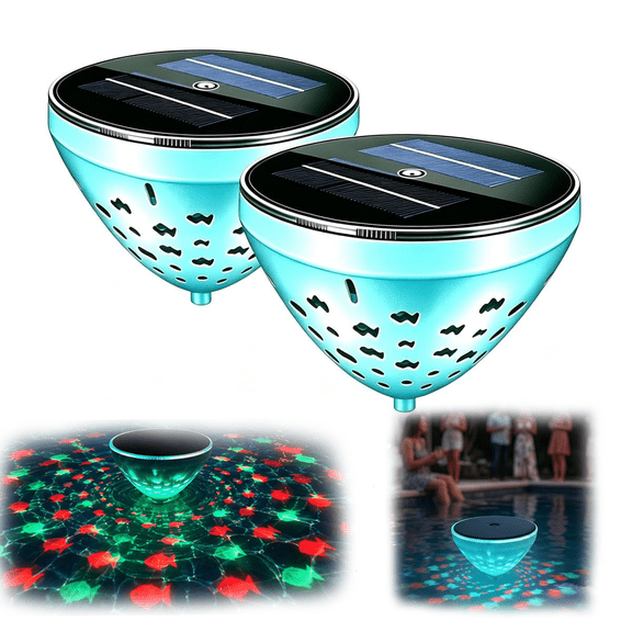 Solar Floating Pool Lights with Fish Projection,Mesmerizing Fish Projection Pool Light,Changing Solar Pool Decor for Swimming Pool Spa,Pond,Bath