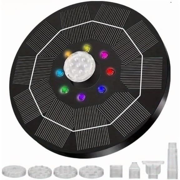 Solar Floating Water Fountain Pump, Outdoor Courtyard Fish Pond Aerator, Low Noise Circulation System Pump, Solar Powered Pool Aerator for Garden Ponds and Outdoor Water Feature Decor, S