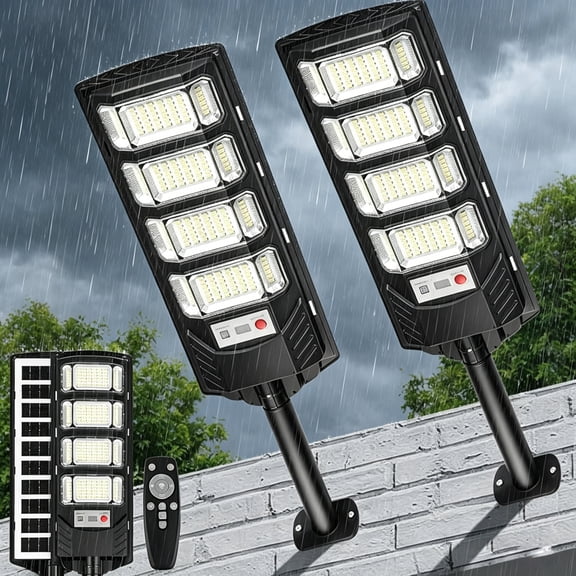 Solar Flood Lights Outdoor LED,Solar Street Lights,Waterproof Dusk to Dawn 12000 Lumen Solar Powered Wall Mount Lamp Motion Sensor Security Remote Control for Yard Parking Driveway