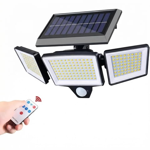 Beloadence Solar Lights Outdoor, Motion Sensor, 208 LED, 120° Beam Angle, 800 Brightness, Remote Control