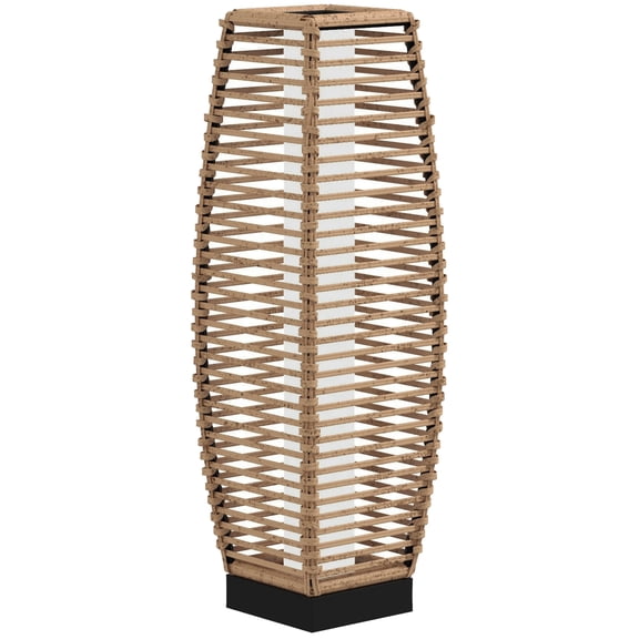 Solar Floor Lamp, Outdoor Rattan Garden Lantern Pathway Light & Decorative Driveway Lighting with Auto On/Off LED Lights for Porch, Yard, Lawn, Courtyard, Deck, Sand