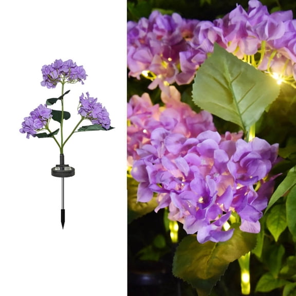 Solar Flower Lamp Outdoor Embroidered Simulation | 3-Head LED Courtyard Floor Light | Solar Powered Garden Decor | IP65 Waterproof | Easy Install | 1 Pack