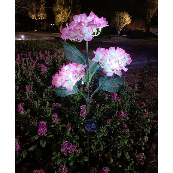 Solar Flower Lantern with 3 LED Lights - IP55 Waterproof Outdoor Garden Decor for Patio, Pathway & Backyard, Auto On/Off
