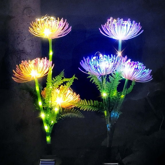 Solar Flower Lights Outdoor 4 Pack | Multicolor LED Decorative Garden Stake Lights, Auto On/Off, IP65 Waterproof, Flexible Stems, Up to 8 Hrs Bright for Yard Pathway Patio