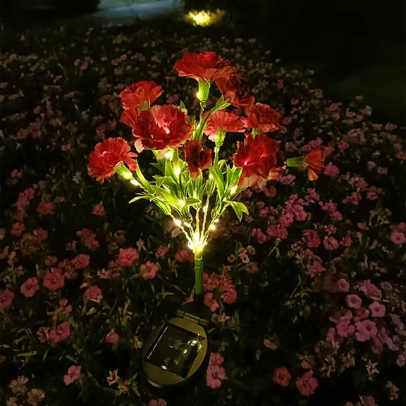 Solar Flower Lights Outdoor Garden Decor, LED Solar Stake Lights with Auto On Off, Waterproof Decorative Flower Landscape Lighting, Flexible Adjustable Stems for Yard Pathway Patio Lawn Decoration