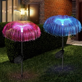 Solar Flower Lights Outdoor Garden Waterproof, Solar Yard Lights Decorative, 7 Color Changing Solar Powered Stake Light for Pathway Patio Lawn Christmas Decor, 2 PCS